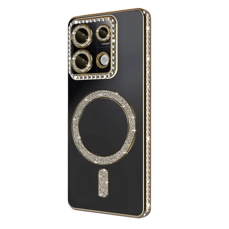 Evimdeyokyok Xiaomi Redmi Note 13 Pro 4G Kılıf Gold Simli Magneticsafe Arka Kılıf Termoplastik Poliüretan