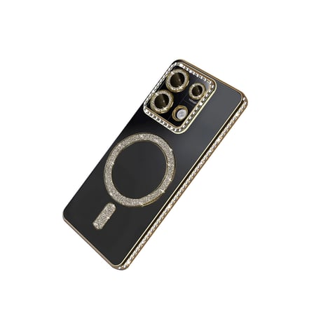 Evimdeyokyok Xiaomi Redmi Note 13 Pro 4G Kılıf Gold Simli Magneticsafe Arka Kılıf Termoplastik Poliüretan