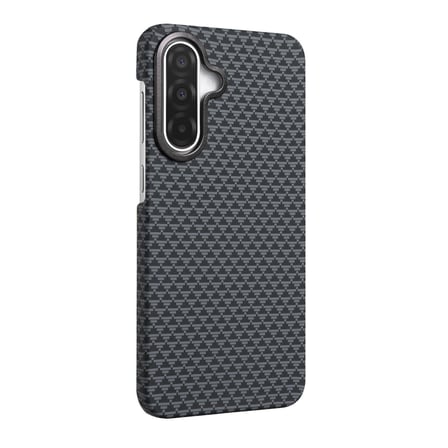 Evimdeyokyok Samsung Galaxy A17 5G Kılıf Gri Magsafe Kevlar Desenli Arka Kapak