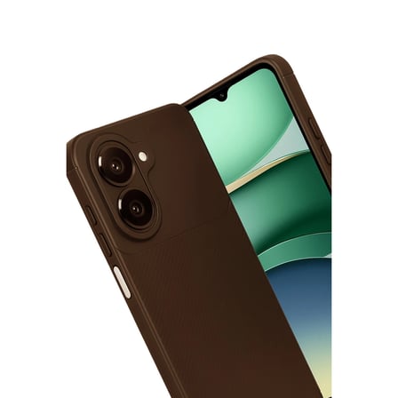 Samsung Galaxy A07 Kılıf Karbon Kapak Kahverengi