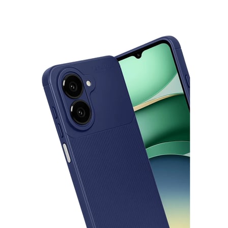 Evimdeyokyok Samsung Galaxy A07 4G Kılıf Karbon Fiber Kapak Lacivert