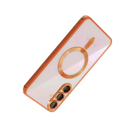 Evimdeyokyok Samsung Galaxy A37 5G Kılıf Turuncu MagSafe Şeffaf