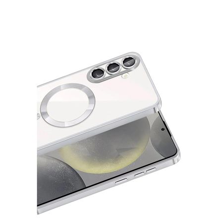 Evimdeyokyok Samsung Galaxy A57 5G Kılıf Magnetik Kross Magneticsafe Gümüş