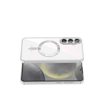 Evimdeyokyok Samsung Galaxy A57 5G Kılıf Magnetik Kross Magneticsafe Gümüş