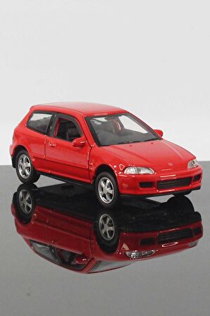 Honda Civic EG6 Hatchback Model Çek Bırak Araba 11 cm Kırmızı