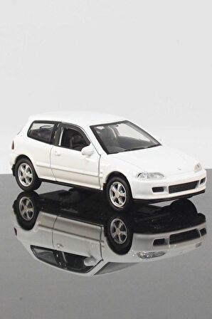 Honda Civic EG6 Hatchback Model Çek Bırak Araba 11 cm Beyaz