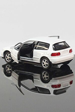 Honda Civic EG6 Hatchback Model Çek Bırak Araba 11 cm Beyaz