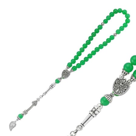 Doğaltaş Metal Püsküllü enturin Taşlı Tesbih