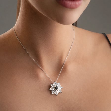 Gümüş 100 Dilde Seni Seviyorum Lotus Kadın Kolye