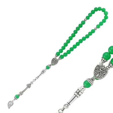 Doğaltaş Metal Püsküllü enturin Taşlı Tesbih