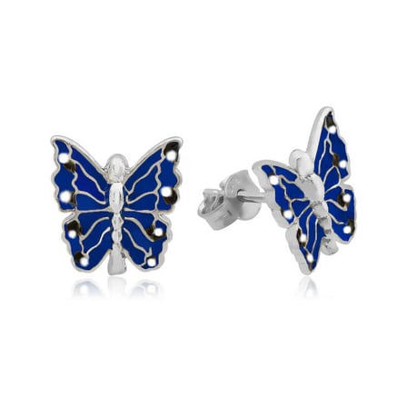 Gümüş Lacivert Çocuk Küpesi