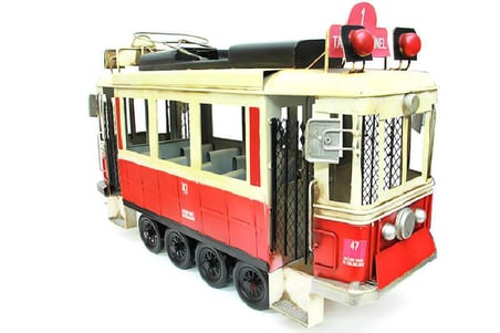 Metal Taksim Tramvay Büyük Biblo Dekoratif Hediyelik