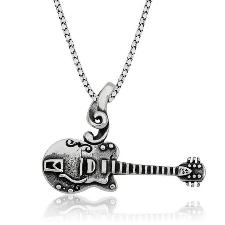 ​925 Ayar Gümüş Gitar Gümüş Kolye