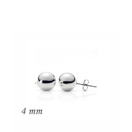 925 Ayar Gümüş Top Küpe - 4 mm
