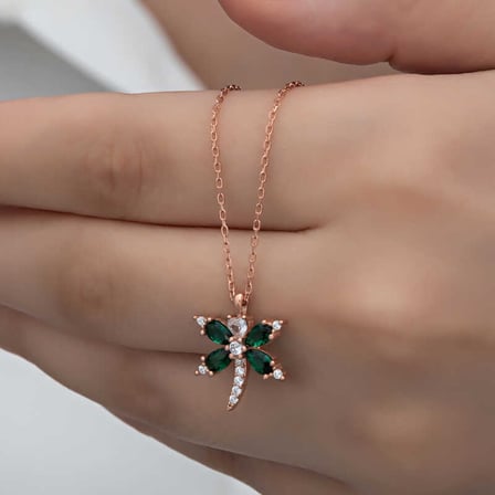 925 Ayar Gümüş Rose Yusufçuk Kadın Kolye
