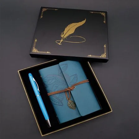 Metal Kalem Mi Deri Defter Dekoratif Hediyelik