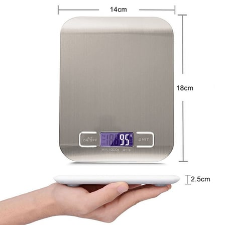 Dijital Mutfak Terazisi 5 Kg 1 Gr Hassas Paslanmaz Çelik