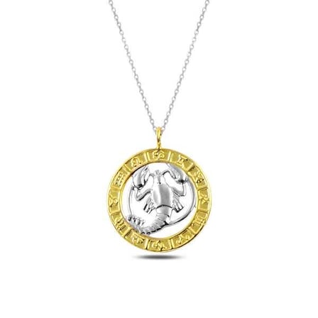 925 Ayar Gümüş Gold Yengeç Burcu Kadın Gümüş Kolye