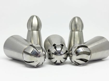 5'li Profesyonel Top Duy Ucu Seti – 5.9 cm Büyük Boy Paslanmaz Çelik Krema Sıkma ve Fırfır Uçları