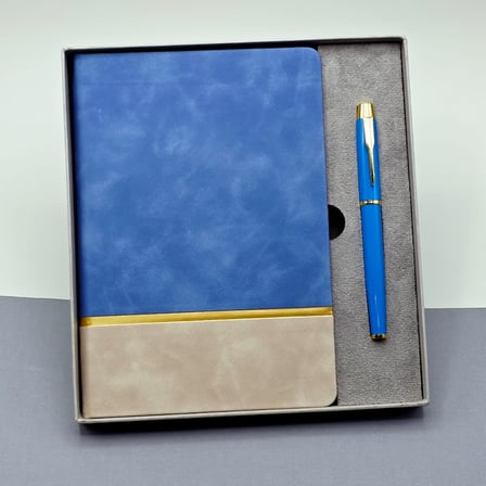 Gold Şeritli Mi Defter Ve Kalem Seti