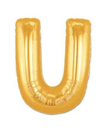 Parti Aksesuar U Harf Folyo Balon Altın Renk 40 inç