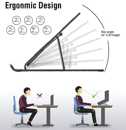 7 Kademeli Ayarlı Katlanabilir Laptop Tablet Standı Siyah