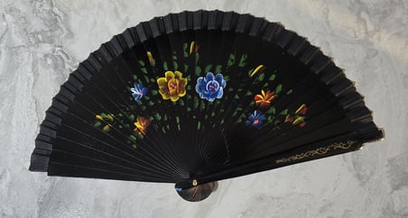 Bambu Çift Taraflı Siyah Yelpaze 12'li Paket