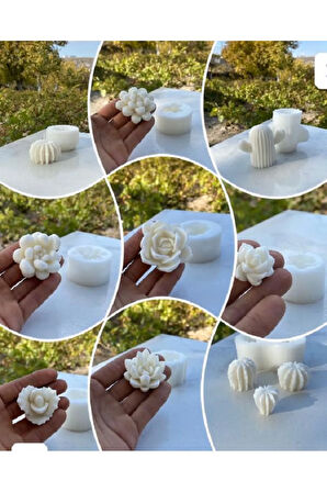 Kaktüs Set Mum Kalıpları (9 parça)