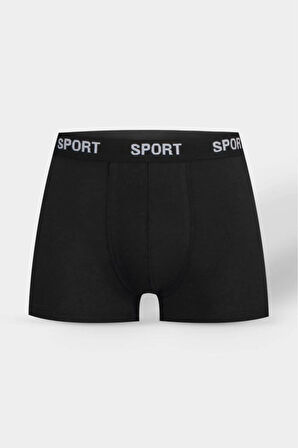 Erkek Siyah Atlet Siyah Boxer Seti 6 Atlet 6 Boxer