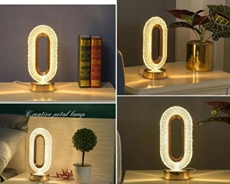 Usb Şarjlı Oval Tasarımlı Dokunmatik  Led Masa Lambası