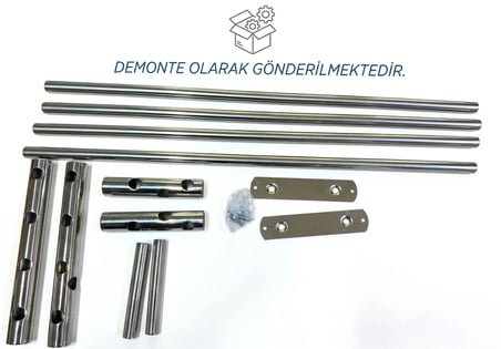 RAFLI HAVLULUK ÇİFT KATLI MODEL 60 CM SS304 PASLANMAZ ÇELİK RENK PARLAK KROM
