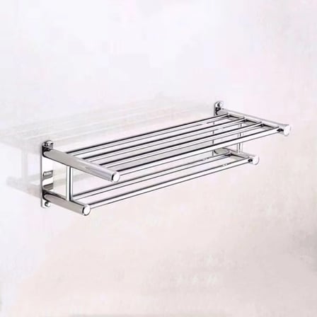 RAFLI HAVLULUK ÇİFT KATLI MODEL 60 CM SS304 PASLANMAZ ÇELİK RENK PARLAK KROM