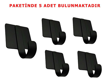 ARDİNİ KENDİNDEN YAPIŞKANLI ASKILIK MAT SİYAH 03 PAKETTE 5 ADET