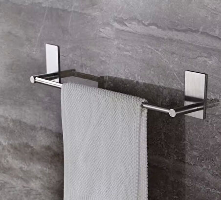 HAVLULUK DİK ROZETLİ 42CM YAPIŞKANLI PASLANMAZ ÇELİK KROM RENGİ