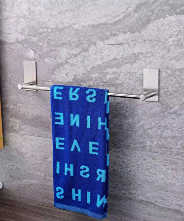 HAVLULUK DİK ROZETLİ 52CM YAPIŞKANLI PASLANMAZ ÇELİK KROM RENGİ