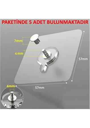SÜPER GÜÇLÜ ÇERÇEVE ASKISI PİN DELGİSİZ VİDALI TIRNAK KANCA YAPIŞKANLI RAF TUTUCU ASKI 5 Lİ