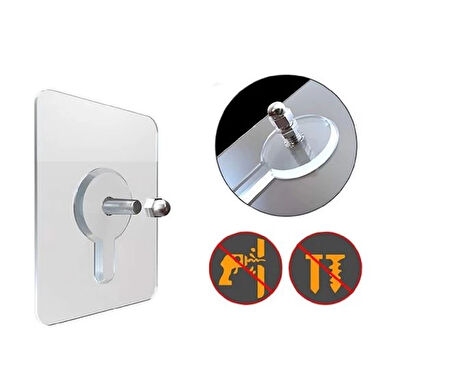 ÇERÇEVE ASKISI SÜPER GÜÇLÜ VİDALI KANCA YAPIŞKANLI RAF TUTUCU ASKI 1 Lİ