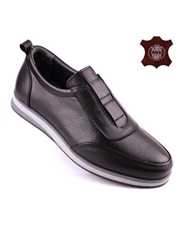 DETECTOR Erkek Siyah Deri Rahat Günlük Loafer Ayakkabı ARDEN