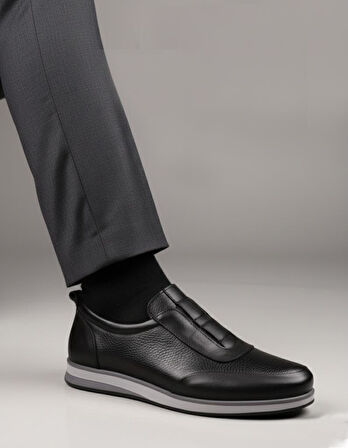 DETECTOR Erkek Siyah Deri Rahat Günlük Loafer Ayakkabı ARDEN