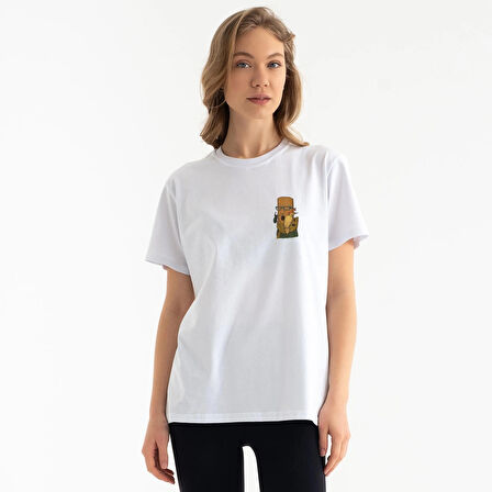 Tarrzz Doğanın Ruhu Tasarım Tişört Sanatsal Baskılı Tişört %100 Pamuklu Beyaz Bisiklet Yaka Kısa Kollu Tasarım Tshirt