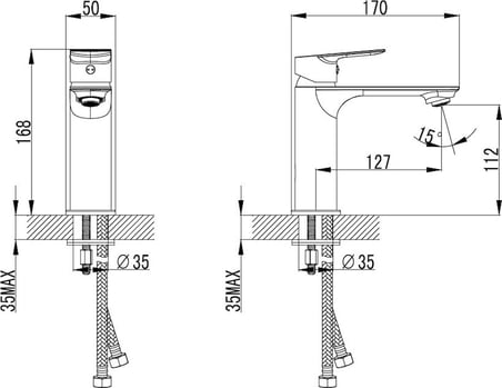 Seramik İbiza Lavabo Bataryası Krom
