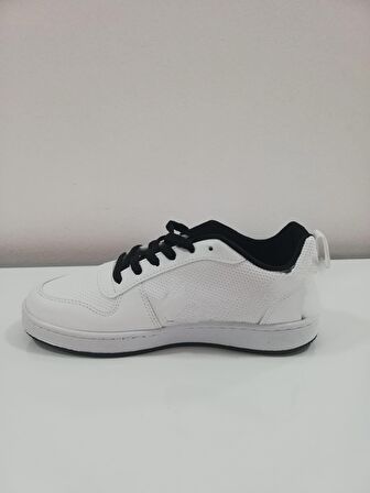 Beyaz Court Bağcıklı Kadın Sneaker Spor Ayakkabısı 