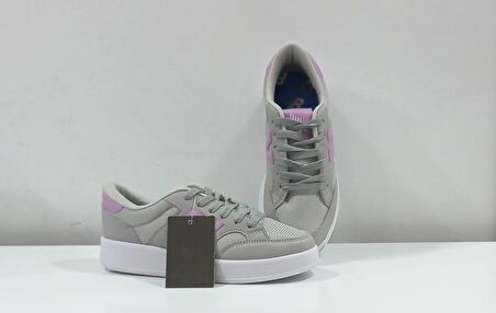 Gri-Pembe Elyesa 111 Bağcıklı Kadın Sneaker Spor Ayakkabısı 