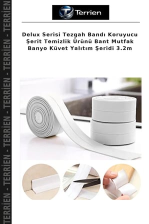 Delux Serisi Tezgah Bandı Koruyucu Şerit Temizlik Ürünü Bant Mutfak Banyo Küvet Yalıtım Şeridi 3.2m
