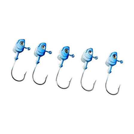 Jighead - Zoka - Kurşunlu Olta İğnesi - (XH-A 11) - Mavi Beyaz - 8 gr