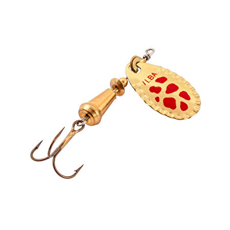 Alabalık Turna Döner Olta Kaşık - Ilba Spark Eco 95OR2 - Altın/Kırmızı - No:2