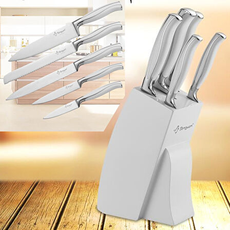 Mutfak Bıçak Seti - 6'lı  - Hera - Inox - Penguen (PNG-1802)