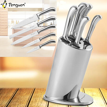 Mutfak Bıçak Seti - 6'lı  - Nora - Inox - Penguen (PNG-1800)