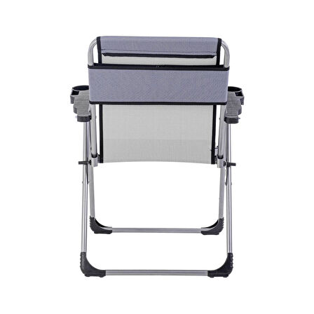 Katlanabilir Piknik ve Kamp Sandalyesi - Bardaklıklı - Rock - Lacivert (A-26-R2)- 140KG Taşıma