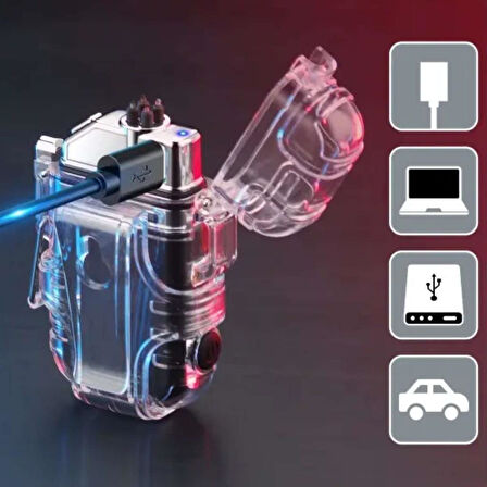 Panther USB Şarjlı Çakmak&Fener Kırmızı PT-6888